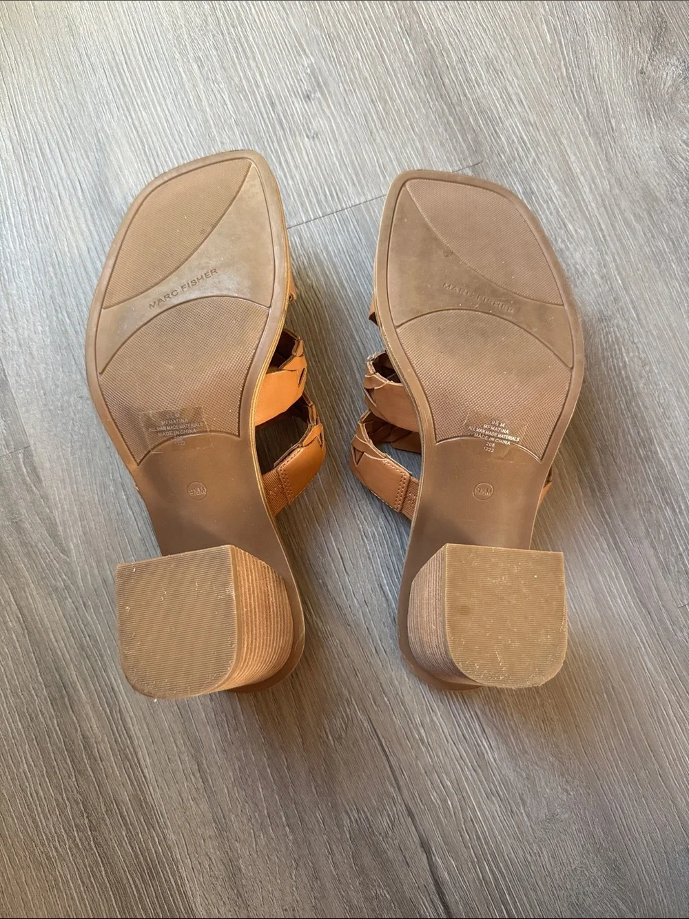 Marc Fisher Woven Leather Block Heel Women 9.5